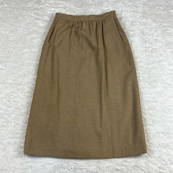 Vintage 70s 80s Plum Tree Wool blend a line midi skirt, size 7 or 8 - Picture 1 of 7